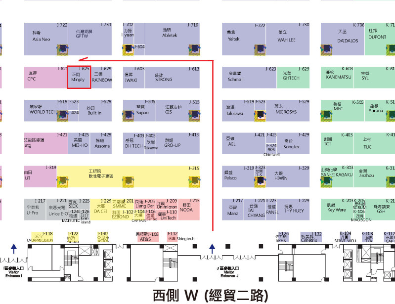 TPCA2019攤位位置圖 TPCA2019攤位位置圖